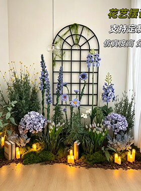 轻奢仿真花摆件室内外造景假绿植