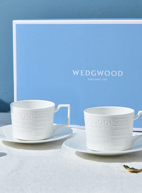 Wedgwood威基伍德Intaglio意大利浮雕骨瓷茶杯咖啡杯壶糖奶套装