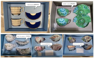 WEDGWOOD花间舞蝶/杜鹃/翠玉/金粉/草莓/浮雕/骨瓷茶杯咖啡杯