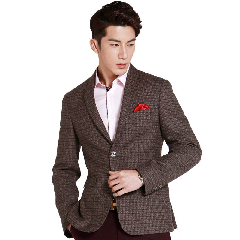 咖啡格单上衣菲狮顿休闲西服男士时尚商务休闲风格韩版30X单西,男装,休闲西服,淘宝优惠券,粉丝福利购,淘宝优惠卷