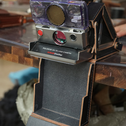 禧绿皮货手工制造牛皮相机包SX70声呐版一次成像相机速写包折叠包