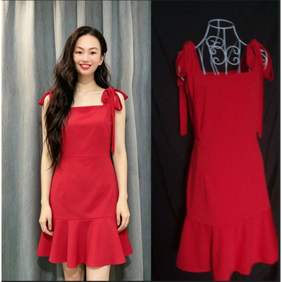 刘涛明星同款连衣裙子女修身显瘦