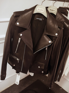 Babyfur 必败~新西兰绵羊皮皮衣SLP风格机车情侣真皮夹克外套男女