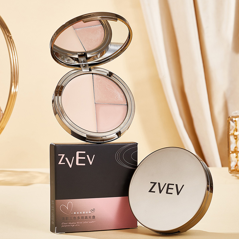 ZVEV清影三色多用高光盘提亮哑光自然立体单色高光修容平价学生党