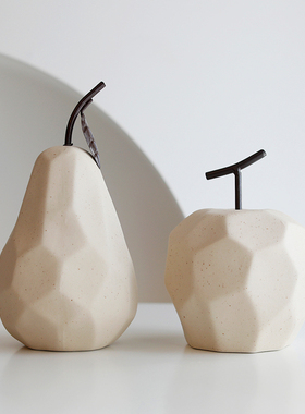 米诺 北欧ins风陶瓷苹果梨子摆件家居客厅玄关装饰品桌面水果摆件