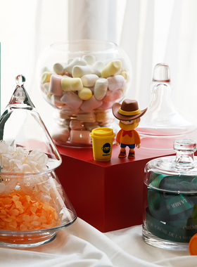 米诺甜蜜居家小摆件可爱透明玻璃罐造型储物罐圣诞节橱窗生日派对