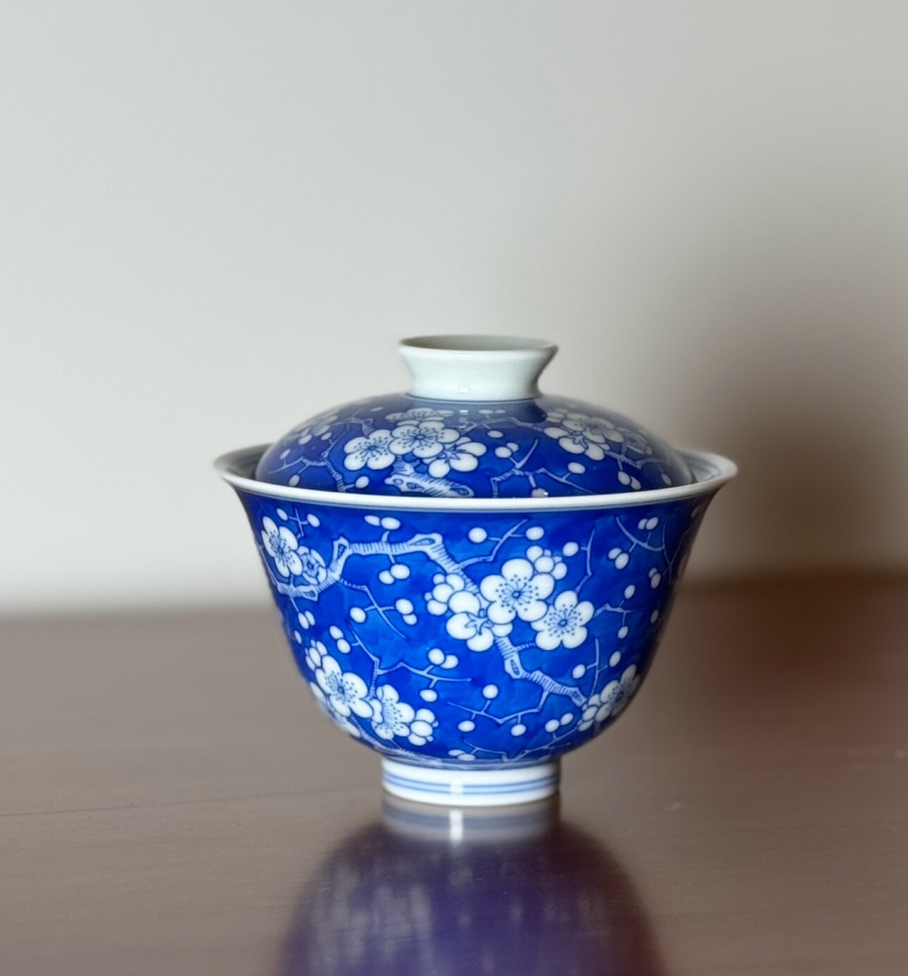 铭清堂于君窑 冰梅盖碗 于君亲工亲绘冰梅小盖碗岩茶盖碗