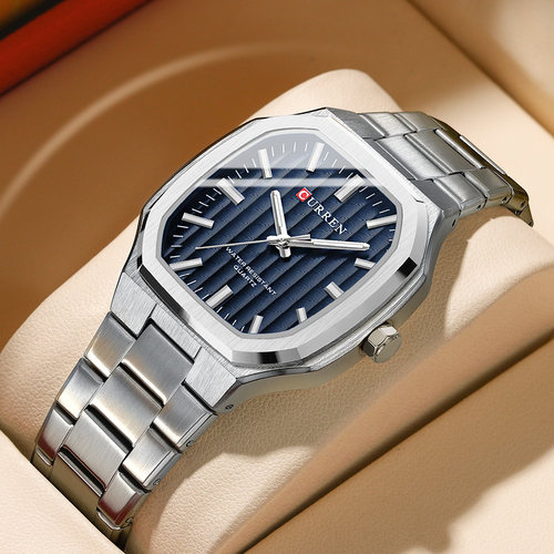 CURREN卡瑞恩8458男士钢带商务手表跨境爆款手表石英表男表简约