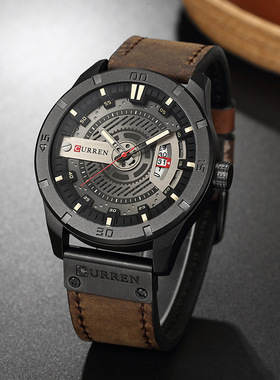 CURREN/卡瑞恩 8301男士手表运动手表男表大表盘时尚男士休闲腕表