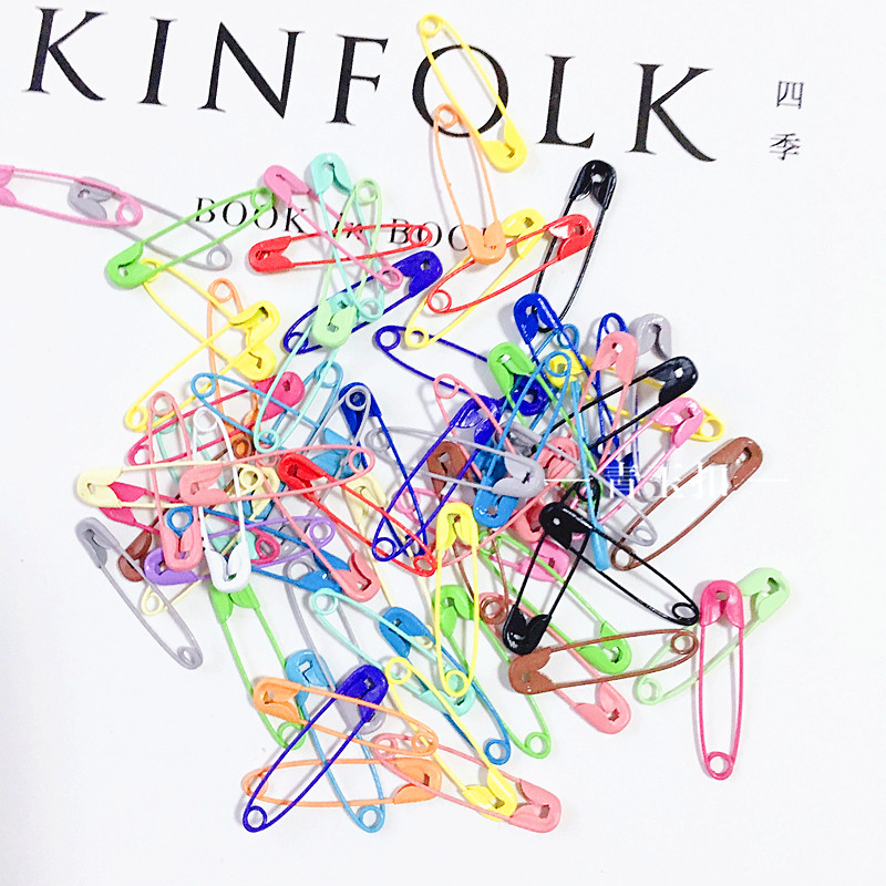 diy配件30mm糖果色彩色锁针喷漆别针包包挂件手工配件链饰品挂饰