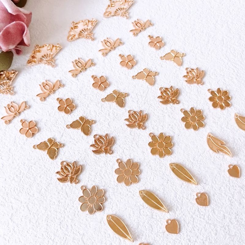 蝴蝶梅花扇子连接片吊坠吊片螺钿花片diy古风发饰品仿烧蓝底材料