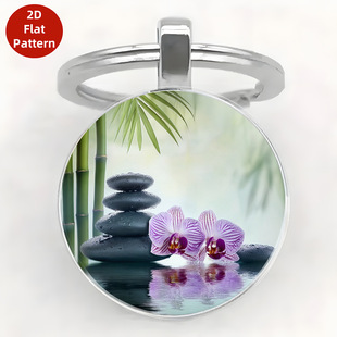 跨境新款宁静致远幽雅禅意时光宝石吊坠挂饰挂件钥匙扣小礼品礼物