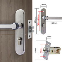 不锈钢卫生间门锁无钥匙室内卧室洗手间铝合金单舌厕所房门锁把手