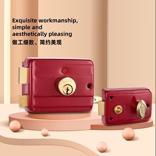 老式 门锁锁具防盗门锁铁门锁房门锁室内大门锁不锈钢木门锁芯 外装