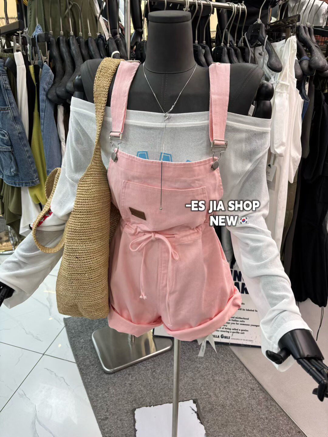 韩国东大门新款时尚百搭宽松显瘦背带连体裤女