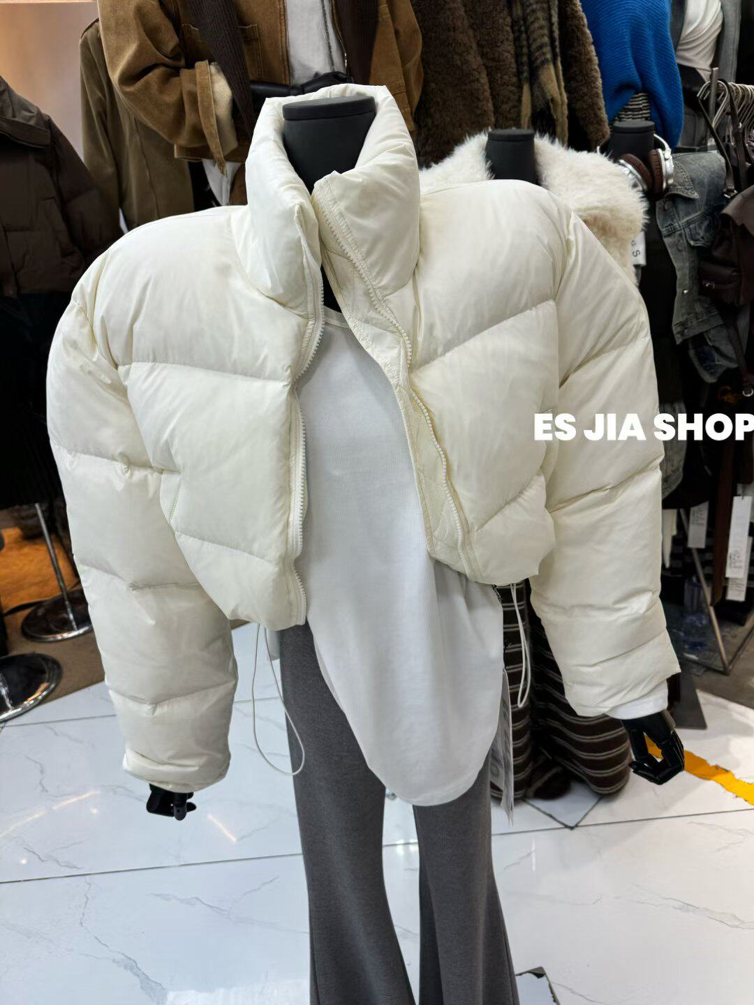 韩国东大门2025冬季韩系立领短款白鸭绒外套女时尚甜辣羽绒服保暖