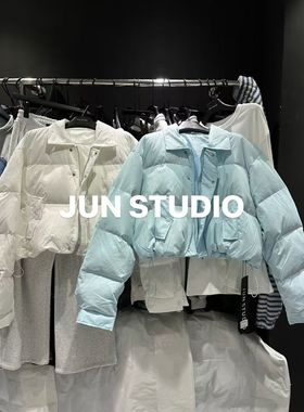 孤品捡漏韩国东大门2025冬时尚百搭宽松显瘦翻领短款羽绒服外套女