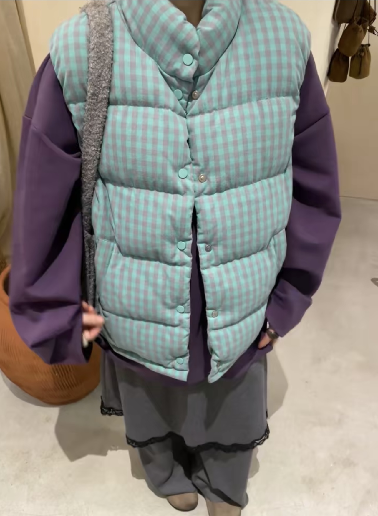 韩国东大门新款韩系ins风立领经典格子羽绒马甲