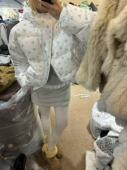 孤品捡漏韩国东大门2025冬季 减龄碎花连帽短款 羽绒服洋气百搭外套