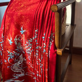 鸣皋堂制衣汉服定制订婚结婚红色汉服明制绣花马面裙上衣