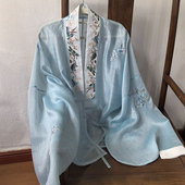 鸣皋堂制衣春夏明制汉服定制春江燕绣花对穿交短衫 上衣