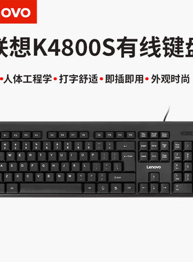 联想K4800S有线键盘笔记本电脑商务办公家用游戏电竞USB外接键盘