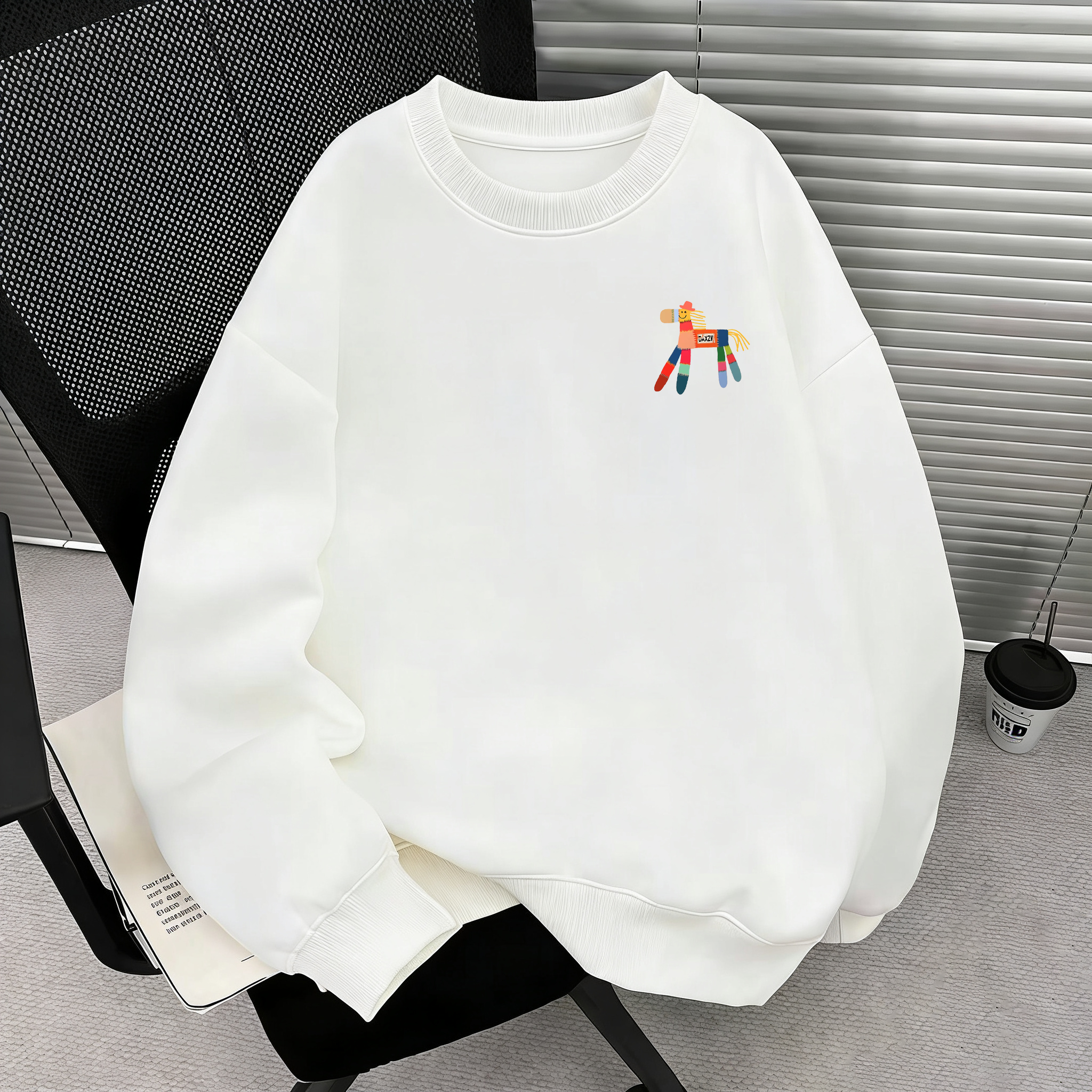 香港潮牌折扣l奥莱特价l时尚圆领秋冬加绒打底衫纯棉重磅春秋卫衣