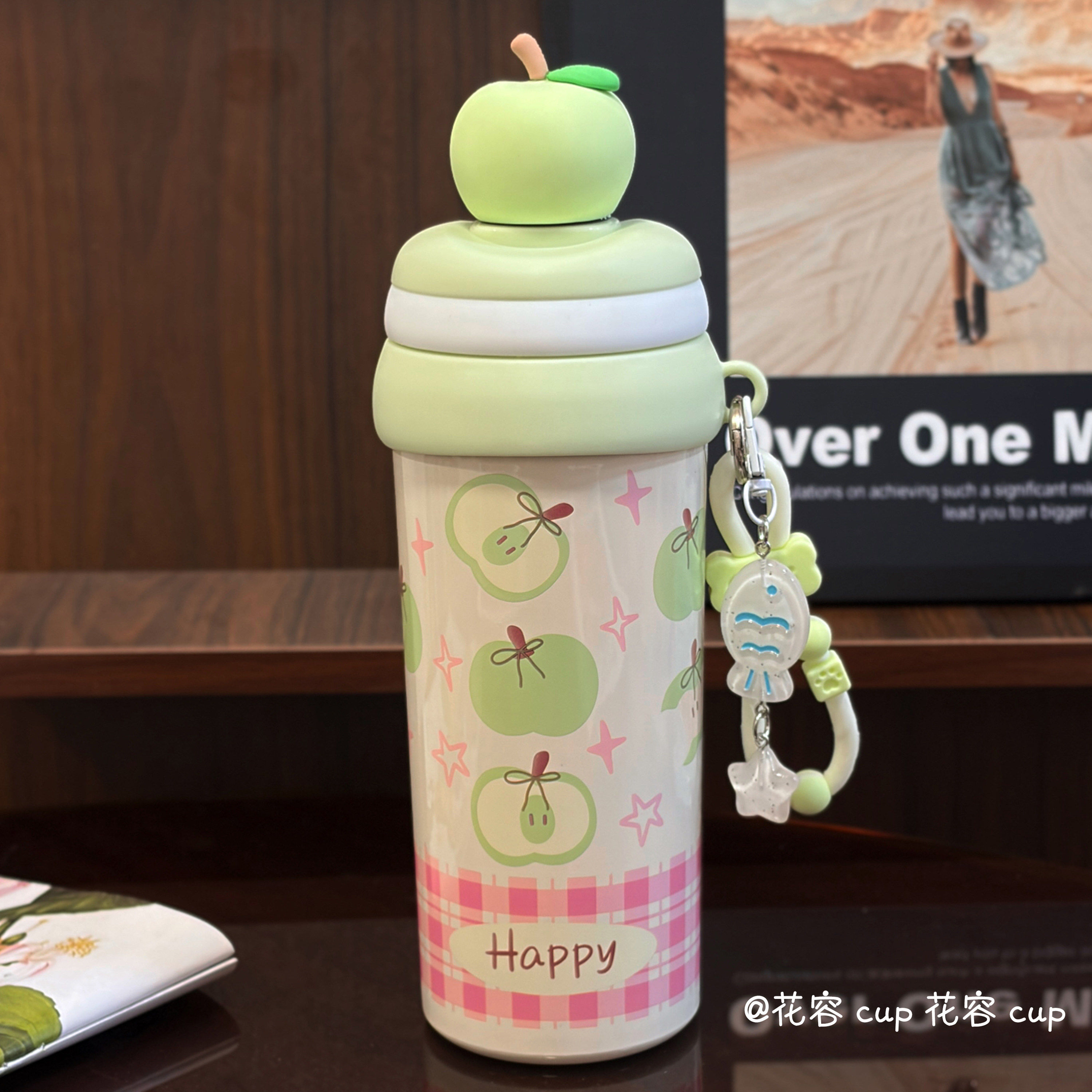 可爱苹果保温水杯女生