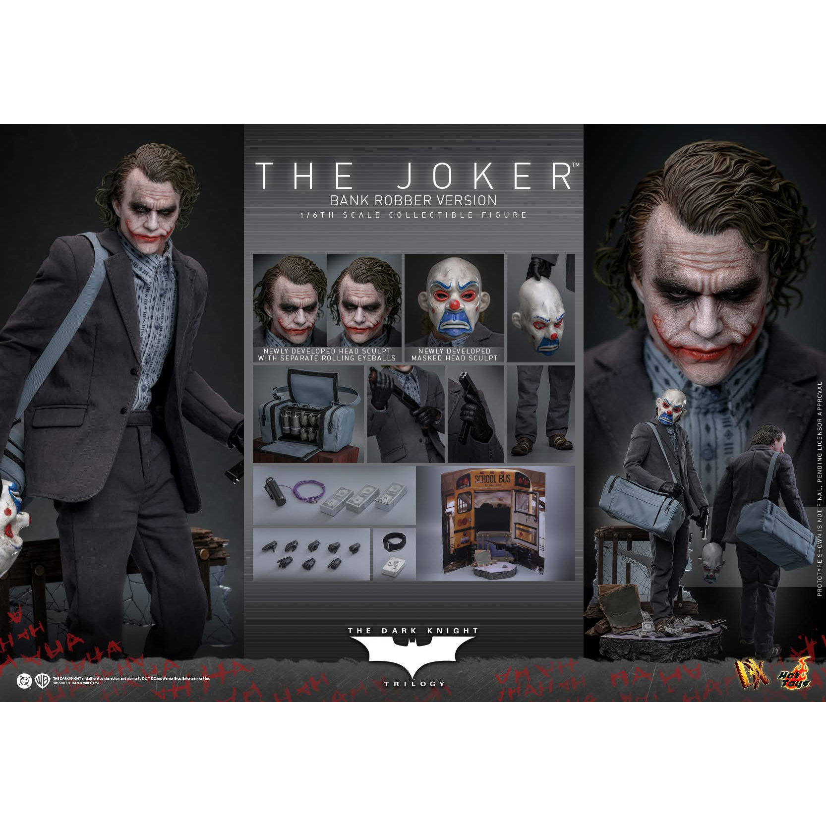 HT Hot Toys 1/6 蝙蝠侠黑暗骑士 小丑 银行劫匪版 先行定金
