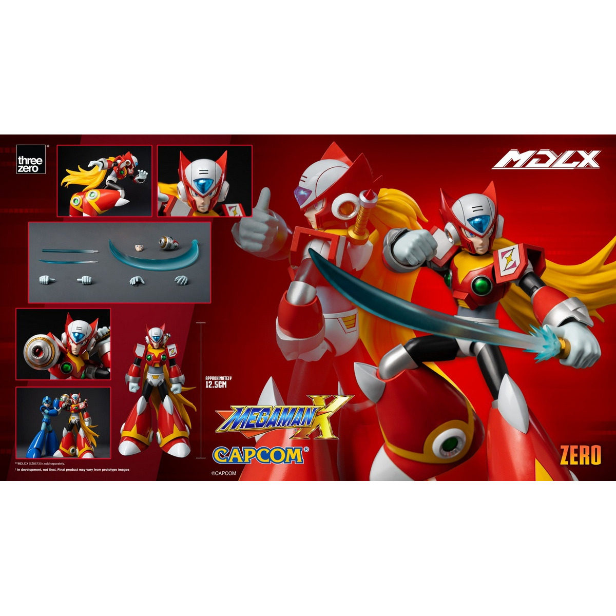 Threezero 12.5cm 洛克人X MDLX Zero 可动人偶 3Z0574 定金