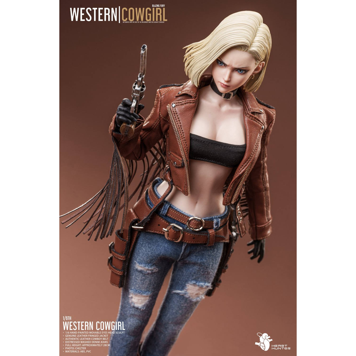 HEART HUNTER 金发牛仔美少女 1/6 可动眼女兵人偶 定金
