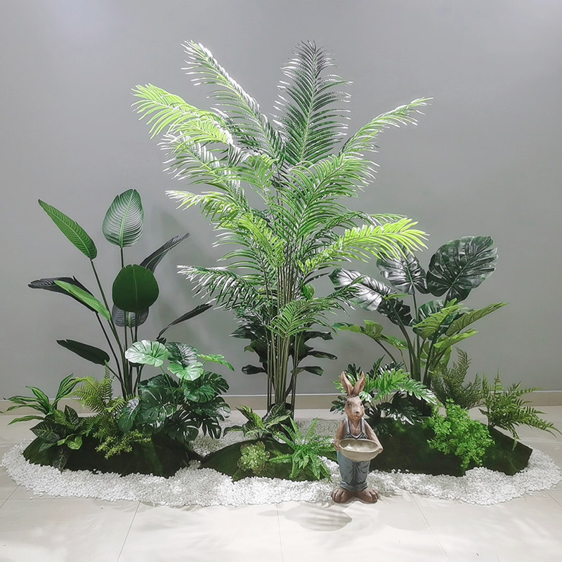 仿真绿植大型假植物散尾葵盆摘造景室内外景观装饰商场办公室组合