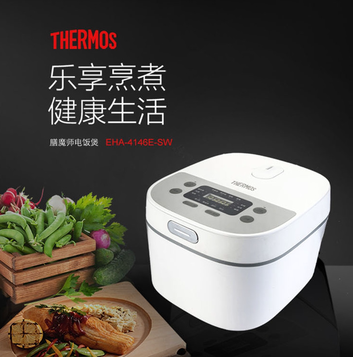 thermos/膳魔师 eha-4146e智能电饭煲4l触屏防粘涂层家用电饭锅