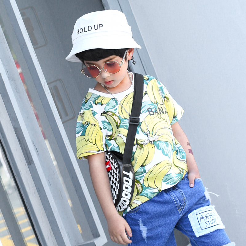 童装男童短袖T恤 2018夏新款韩版 潮儿童中大童印花打底衫6564