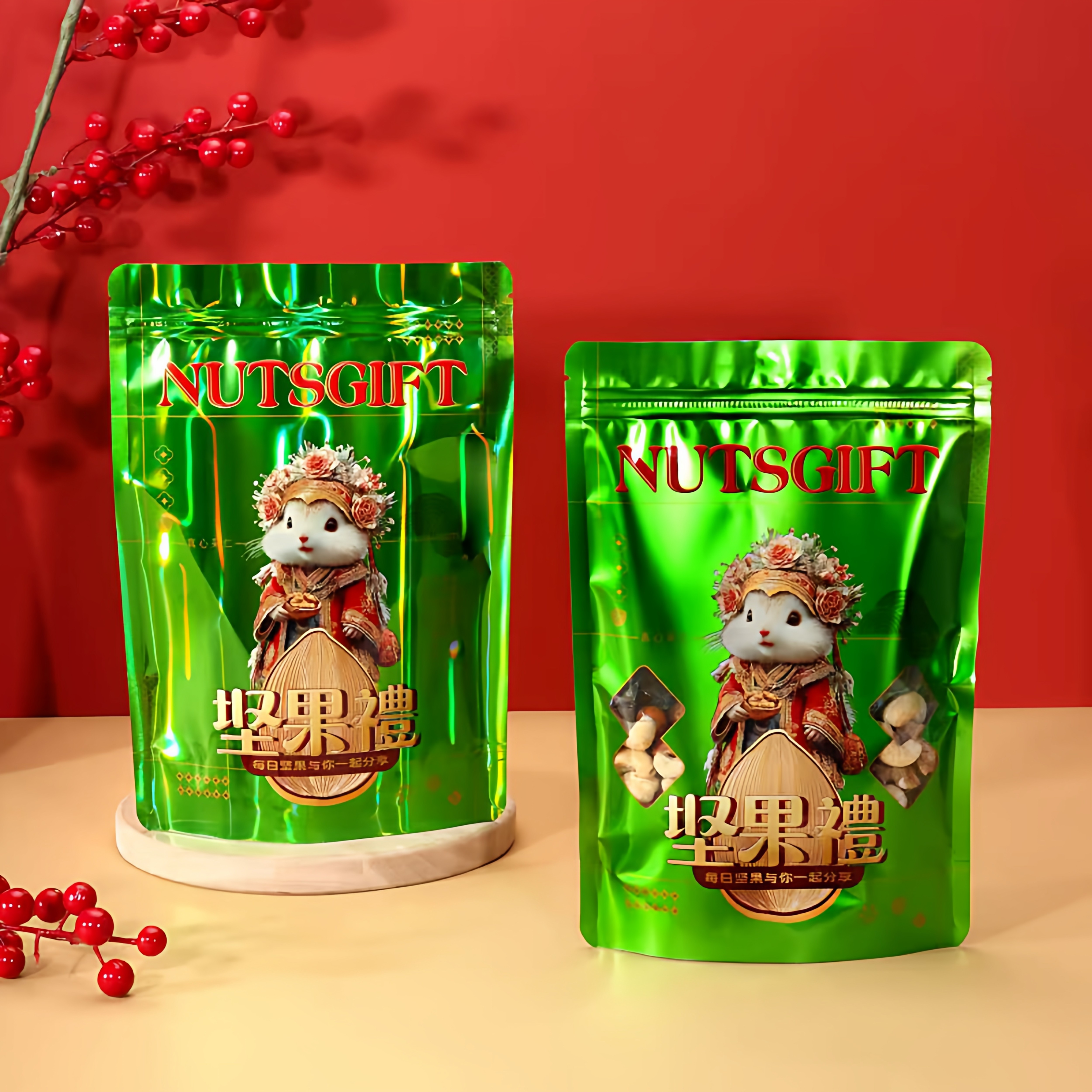 每日坚果包装袋坚果通用牛皮加厚自封口密封袋自立食品通用干果袋