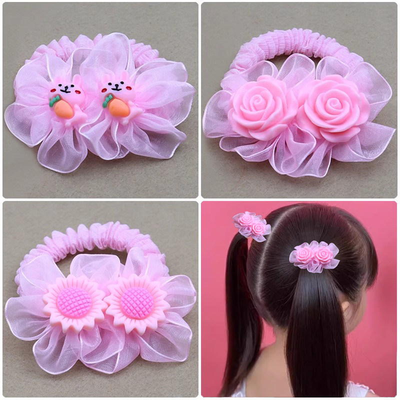 卡通儿童发绳甜美花朵头绳丸子头发饰