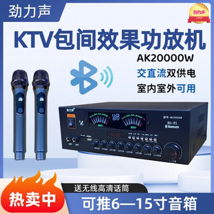 家用大功率蓝牙功放机家庭影院K歌高保真DSP数字无线话筒交直流