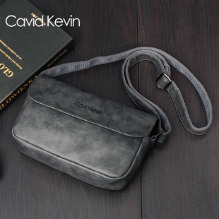 Cavid 青年方包 Kevin欧洲复古单肩包男包休闲斜挎包真皮背包时尚