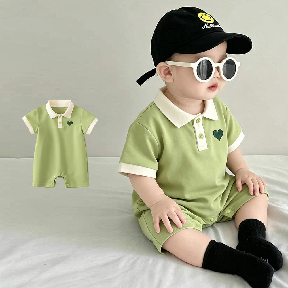 婴儿衣服夏季新款男宝宝夏装连体衣洋气婴幼儿满月短袖外出服夏天