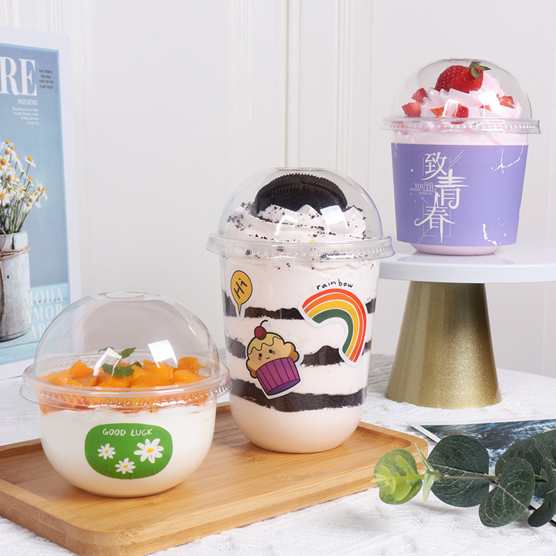 网红波波杯千层水果木糠U型杯