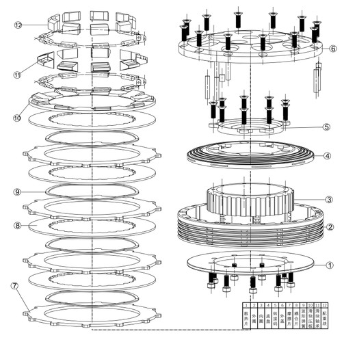 机械心多片干式离合器配件