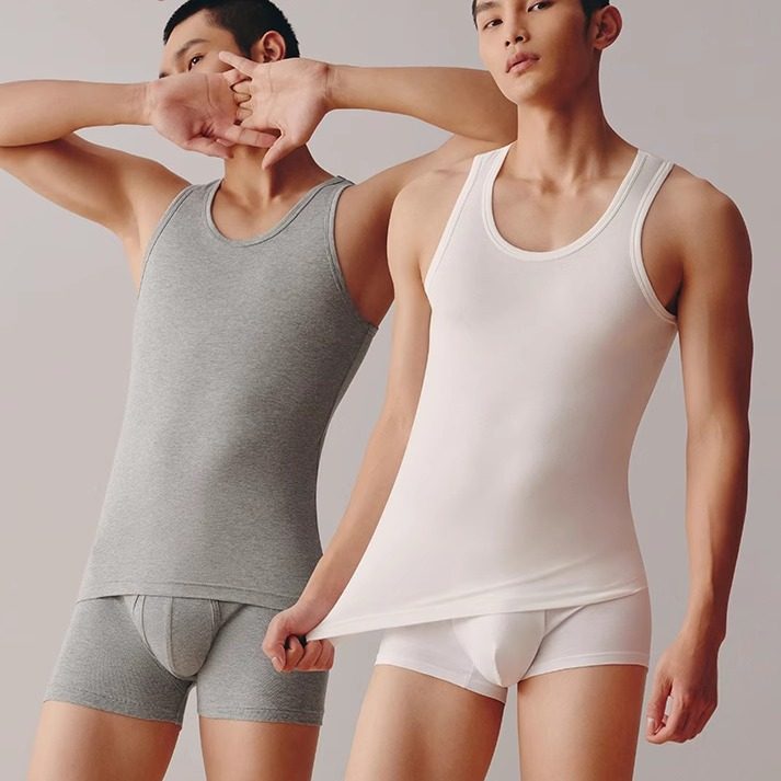 三枪背心男夏季新疆纯棉透气吸汗运动健身修身跨栏无袖打底可外穿