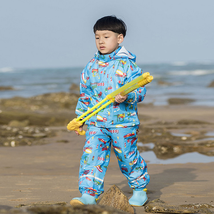 男女童雨衣裤儿童防水背带裤幼儿园小孩户外分体衣裤薄款防脏裤子