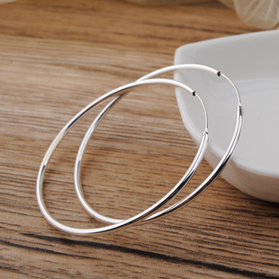 欧美大耳圈耳坠气质圆形女 .8.9cm超大耳圈光面耳环夸张素圈个性