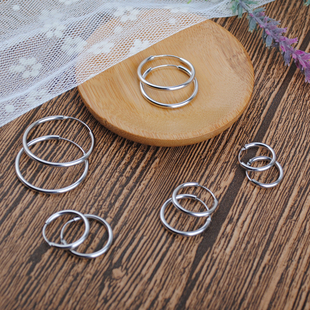 S925纯银男女GD网红同款个性耳钉耳坠粗韩国气质简约大小圆圈耳环