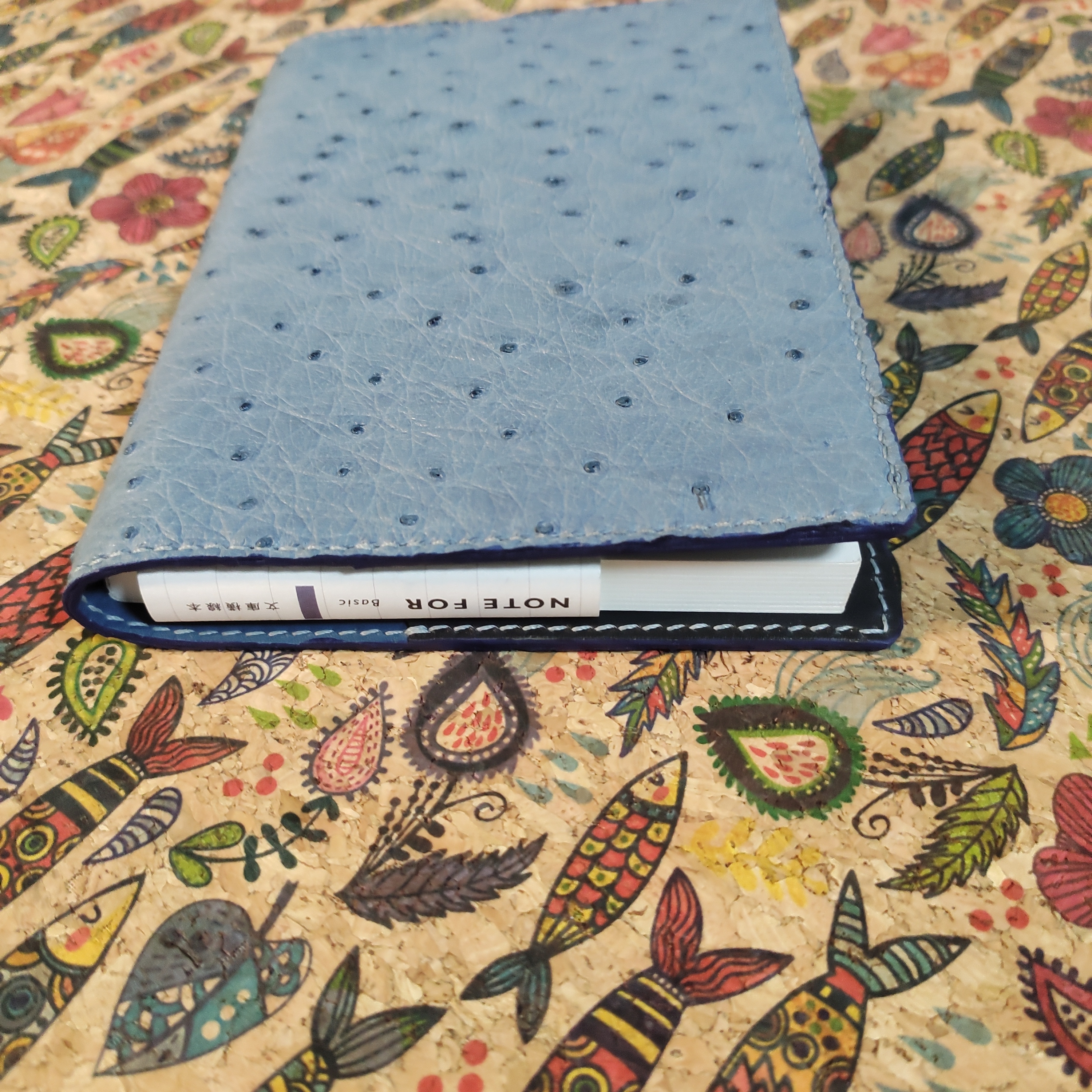 定页本 定页笔记本 手帐 书衣 A6 手工真皮 鸵鸟皮