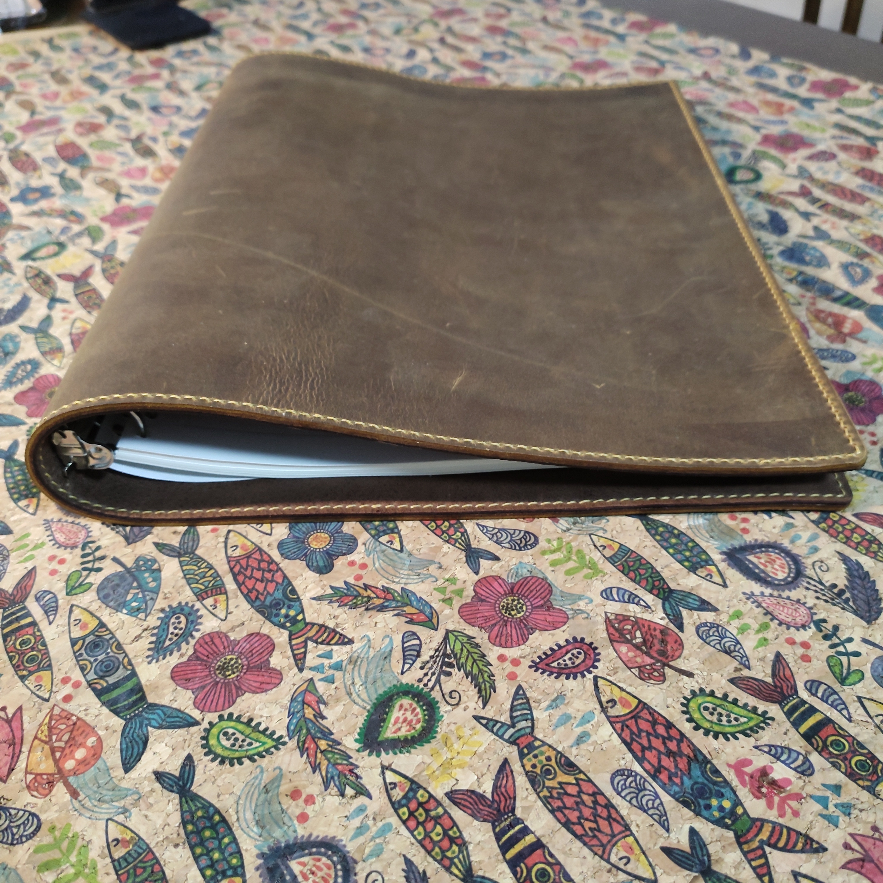 活页本 文件夹 真皮活页夹 A4 30孔 手工真皮  疯马