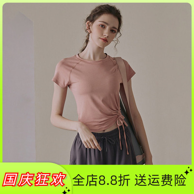 瑜伽服女夏薄款短袖运动跑步