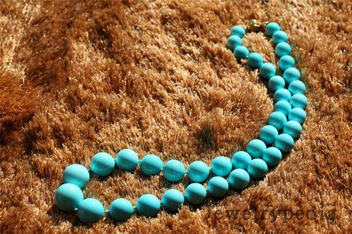 天然美国睡美人蓝松石超大项链