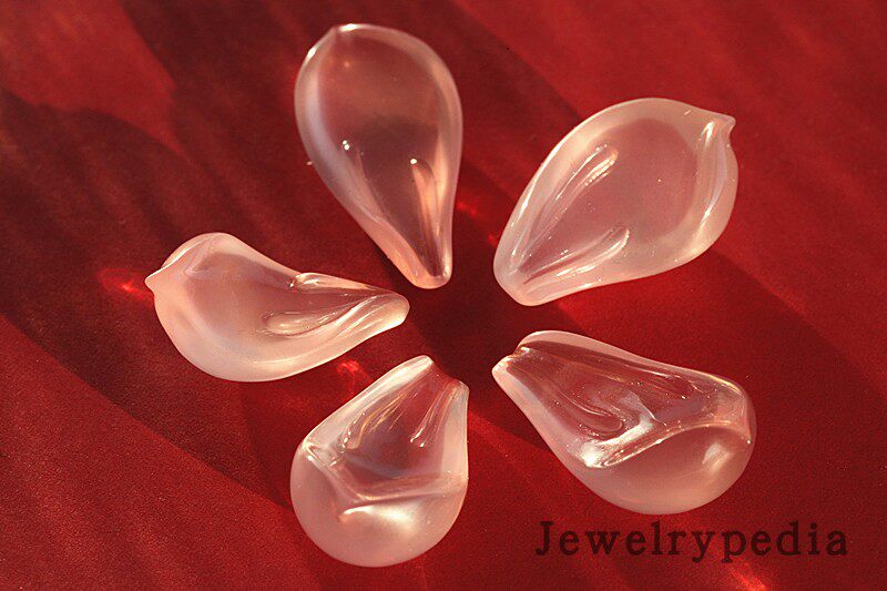 【jewelrypedia】天然冰种粉晶手工雕刻莲花花瓣 可做摆件可镶嵌